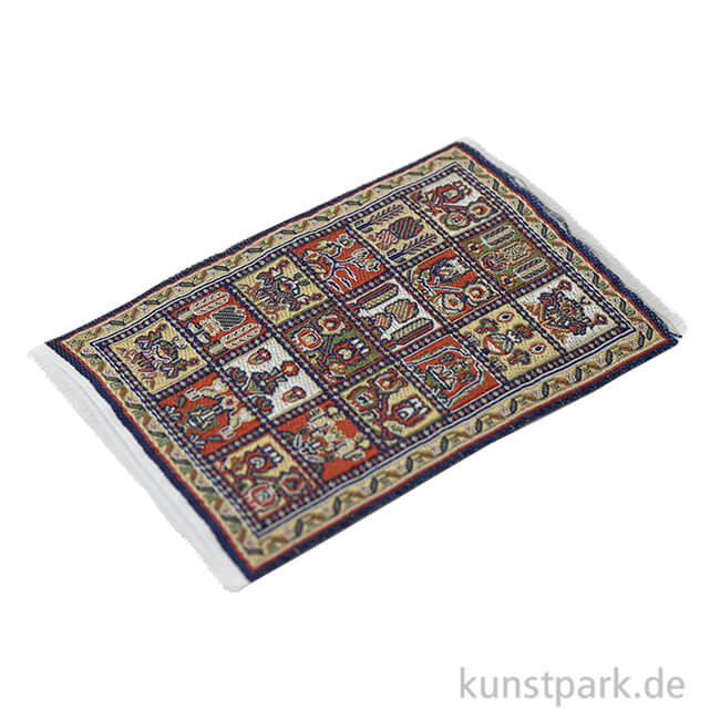 Artikelbild 1 des Artikels “Miniatur Perserteppich mit Schachbrettmuster, 8 x 12 cm “