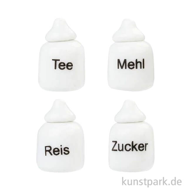 Artikelbild 1 des Artikels “Miniatur Porzellan-Vorratsdosen, Weiß, 1,2-1,8 cm, 4 Stück “