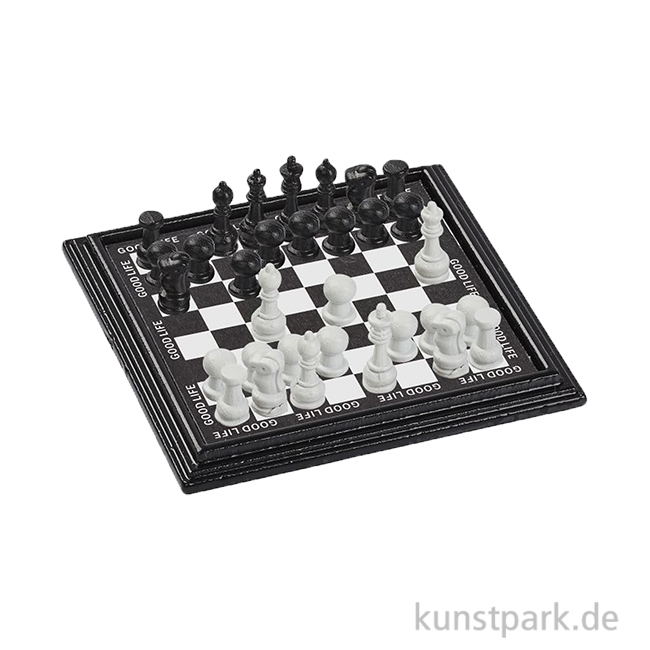Artikelbild 1 des Artikels “Miniatur Schachspiel mit 32 Figuren, 4,7 x 0,8 cm “