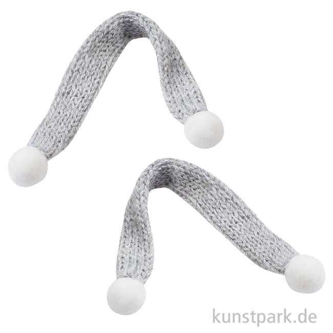 Artikelbild 1 des Artikels “Miniatur Schal, Hellgrau, ca. 15 cm, 2 Stück “