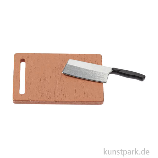 Artikelbild 1 des Artikels “Miniatur Schneidbrett mit Messer, 3,8 cm “