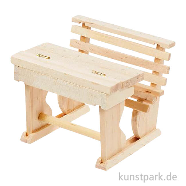 Artikelbild 1 des Artikels “Miniatur Schulbank, Holz, Natur, 7 x 5,8 x 6 cm “