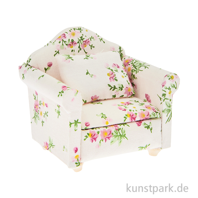 Artikelbild 1 des Artikels “Miniatur Sessel, Holz, Floral, 80 x 75 x 70 mm “