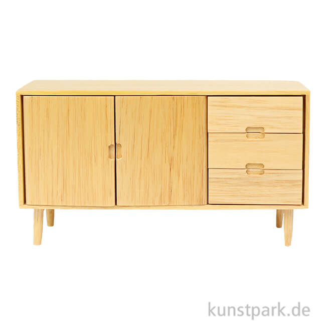 Artikelbild 1 des Artikels “Miniatur Sideboard, Esche Modern, 13 x 3,8 x 7 cm “