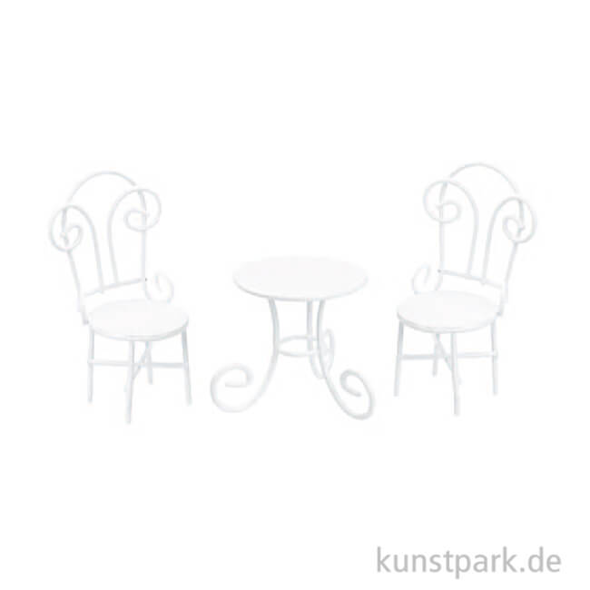 Artikelbild 1 des Artikels “Miniatur Sitzgruppe, Weiß, Metall, 5 - 9 cm “