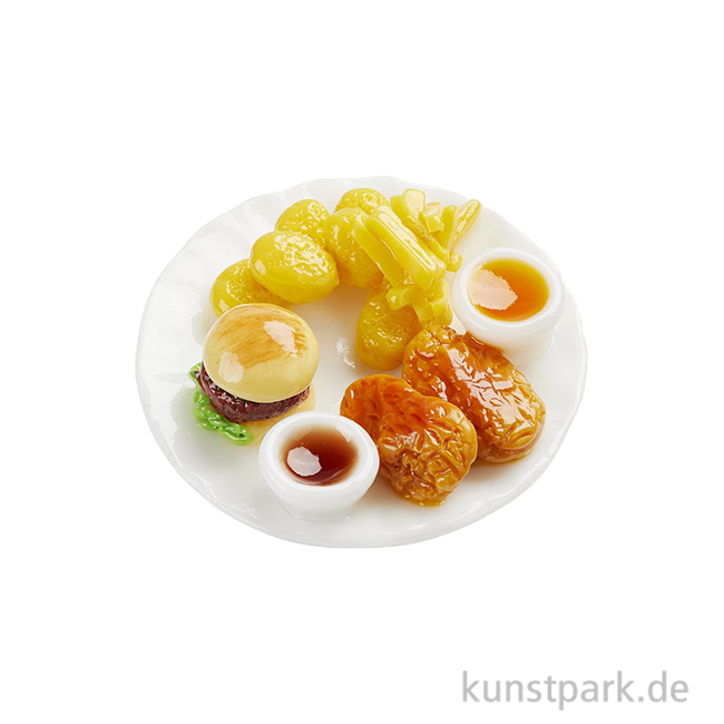 Artikelbild 1 des Artikels “Miniatur Speisen-Teller I, Burger, 4,4 cm “