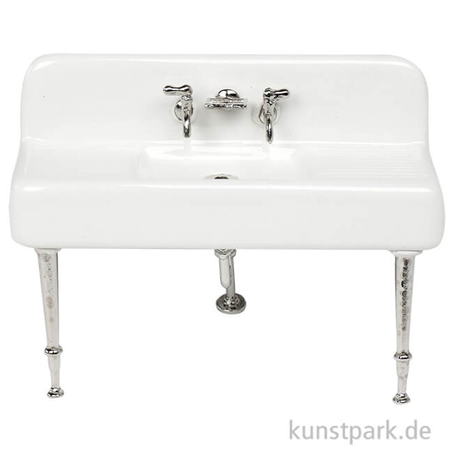 Artikelbild 1 des Artikels “Miniatur Spüle, Porzellan Weiß, 8,5 x 11,5 x 4 cm “