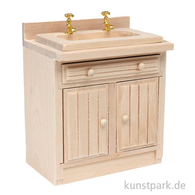 Artikelbild 1 des Artikels “Miniatur Spültisch, Naturholz, 7,5 x 9 x 5 cm “