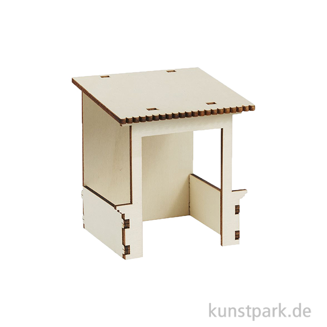 Artikelbild 1 des Artikels “Miniatur Stall, Holzbausatz, Klein, 8 x 8 x 9 cm “