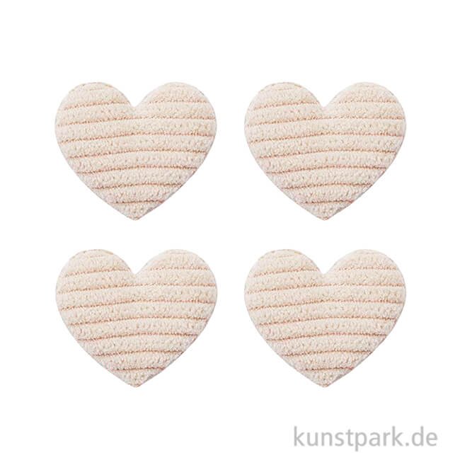 Artikelbild 1 des Artikels “Miniatur Stoffherz, Beige, 3,5 cm, 4 Stück “