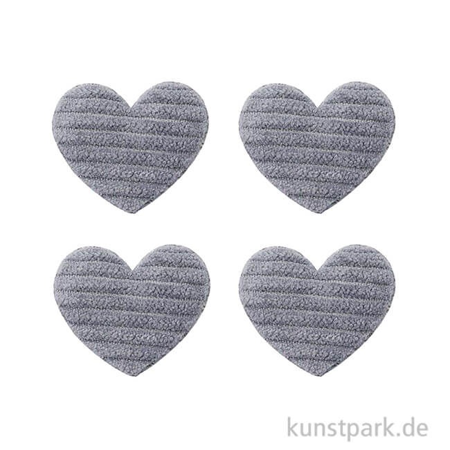 Artikelbild 1 des Artikels “Miniatur Stoffherz, Grau, 3,5 cm, 4 Stück “