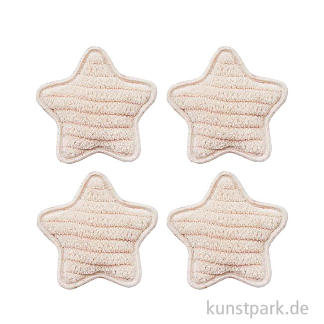 Artikelbild 1 des Artikels “Miniatur Stoffstern, Beige, 3,5 cm, 4 Stück “
