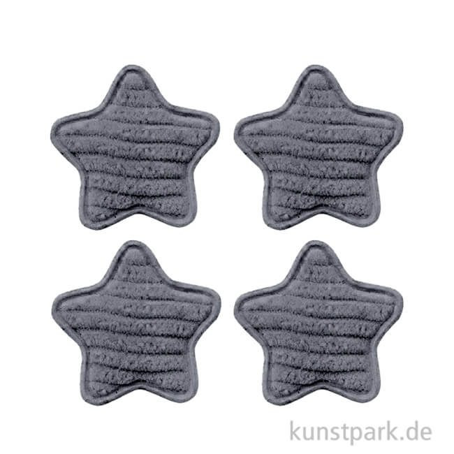 Artikelbild 1 des Artikels “Miniatur Stoffstern, Grau, 3,5 cm, 4 Stück “