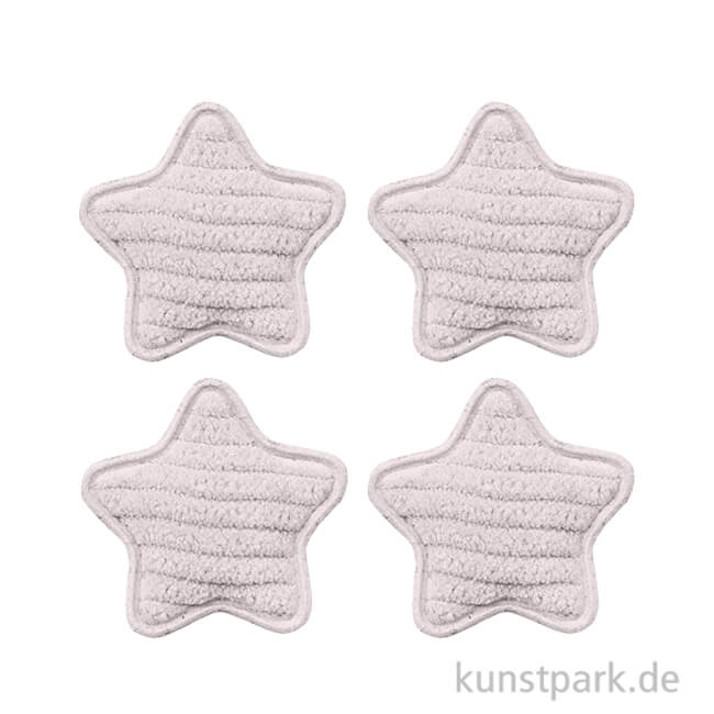 Artikelbild 1 des Artikels “Miniatur Stoffstern, Hellgrau, 3,5 cm, 4 Stück “