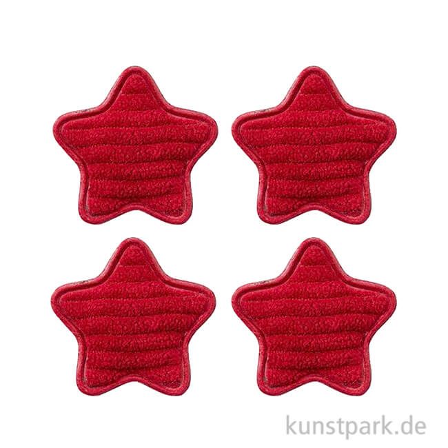Artikelbild 1 des Artikels “Miniatur Stoffstern, Rot, 3,5 cm, 4 Stück “