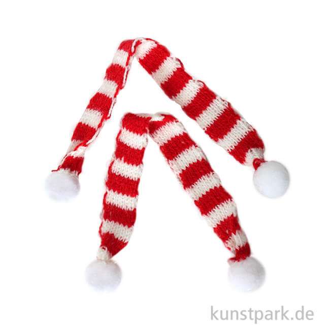Artikelbild 1 des Artikels “Miniatur Strick-Schals, Rot-Weiß, 15 cm, 2 Stück “