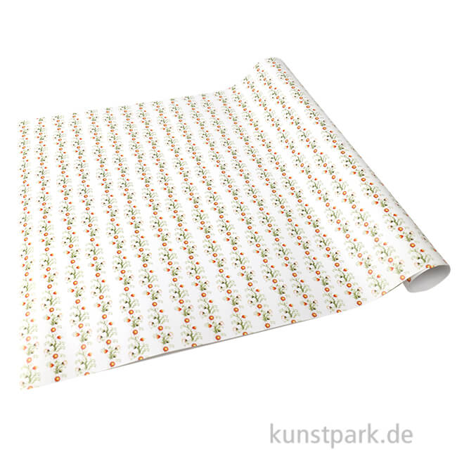 Artikelbild 1 des Artikels “Miniatur Tapete mit Blumen, Weiß, 50 x 30 cm “