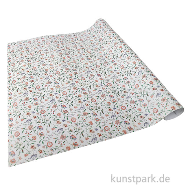 Artikelbild 1 des Artikels “Miniatur Tapete mit Blumenranken, Weiß, 50 x 30 cm “