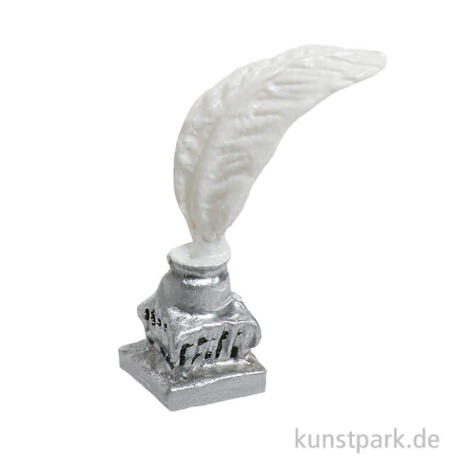 Artikelbild 1 des Artikels “Miniatur Tintenfass mit Feder, 0,7 x 0,7 x 2 cm “