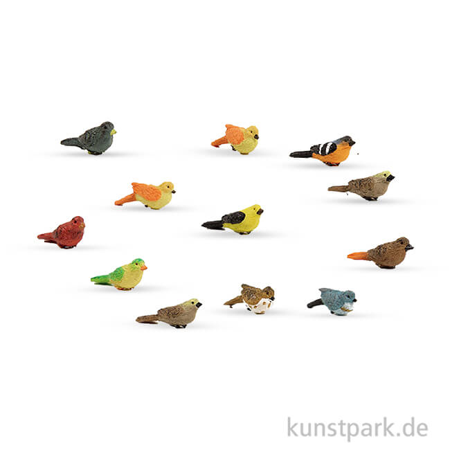 Artikelbild 1 des Artikels “Miniatur-Vögel, 1,3 cm, 12 Stück sortiert “