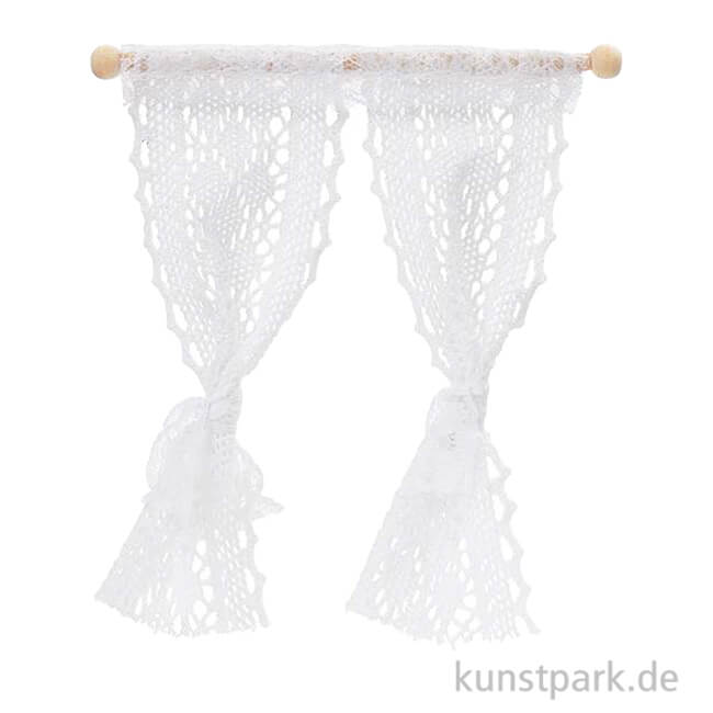 Artikelbild 1 des Artikels “Miniatur Vorhang, Weiß-Spitze, 11,5 x 12 cm “