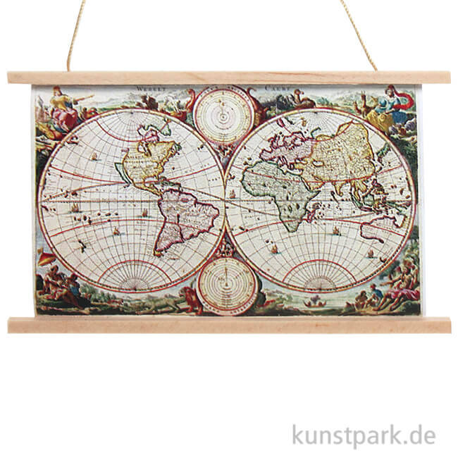 Artikelbild 1 des Artikels “Miniatur Weltkarte Antik, 7,5 x 5 cm “