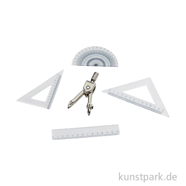Artikelbild 1 des Artikels “Miniatur Zirkel + Lineal-Set, 5-teilig, 2,1 x 0,43 cm “