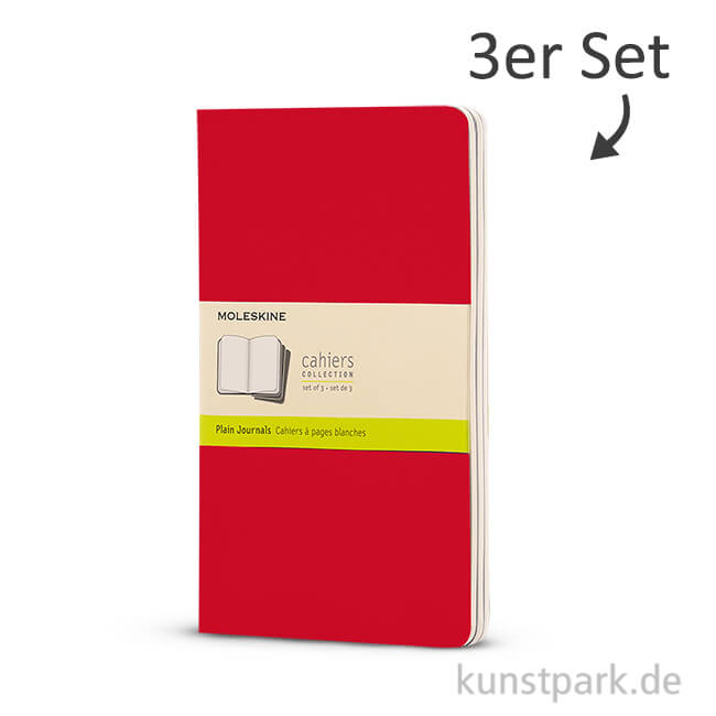 Artikelbild 1 des Artikels “MOLESKINE Cahier Journal 3er-Set - Preisselbeerrot - Blanko 13x21cm - 80 Seiten“