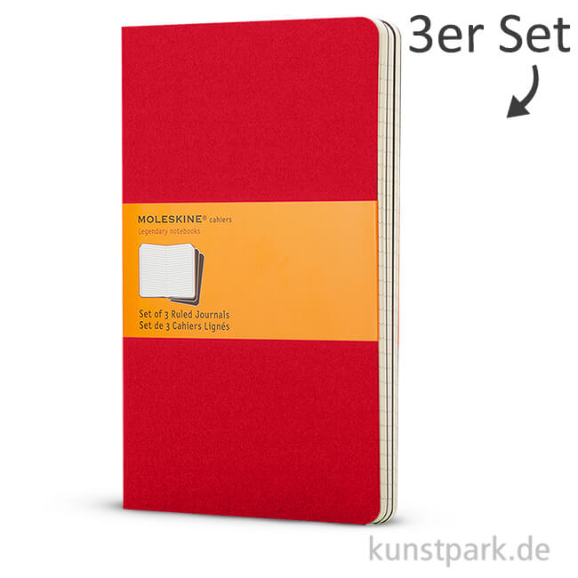 Artikelbild 1 des Artikels “MOLESKINE Cahier Journal 3er-Set - Preisselbeerrot - Liniert 19x25cm - 120 Seiten“