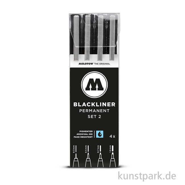 Artikelbild 1 des Artikels “Molotow BLACKLINER Set 2 mit 4 Finelinern “