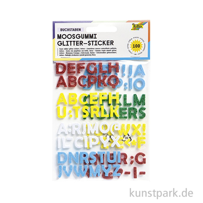 Artikelbild 1 des Artikels “Moosgummi Glitter-Sticker Buchstaben, 100 Stück sortiert “