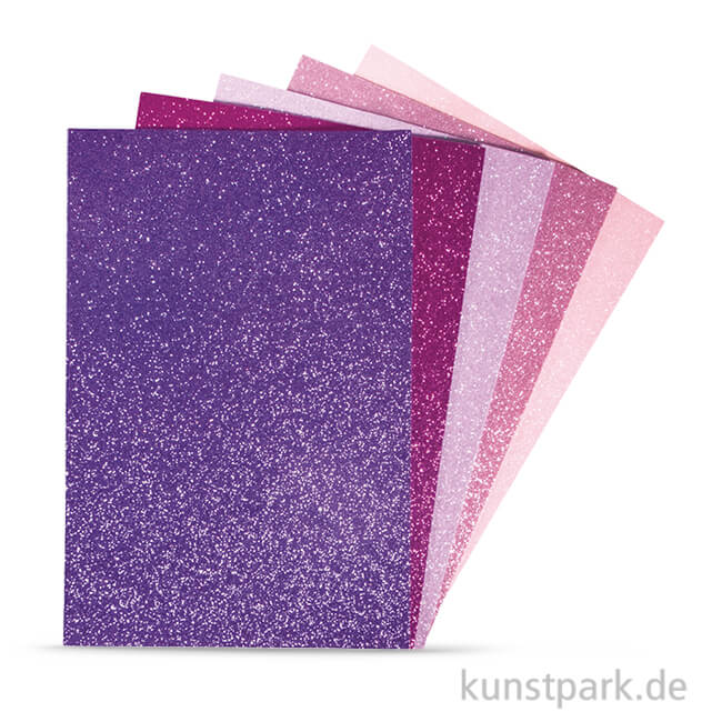 Artikelbild 1 des Artikels “Moosgummi Platten Glitter - Pink-Violett, selbstklebend, 5 Stück “