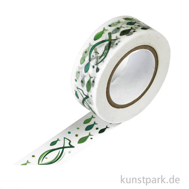 Artikelbild 1 des Artikels “Motiv-Klebeband Washitape - Fisch grün, 15 mm, 10 m Rolle “