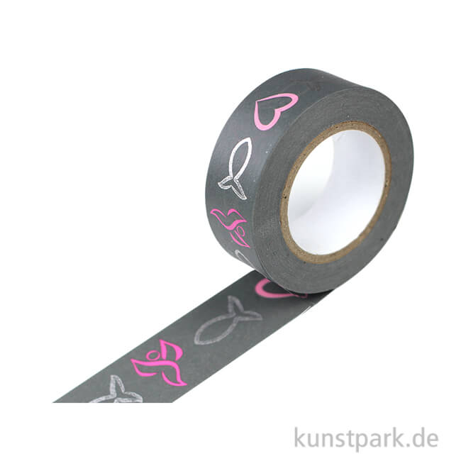 Artikelbild 1 des Artikels “Motiv-Klebeband Washitape - Grau-Pink-Silber, 15 mm, 10 m Rolle “