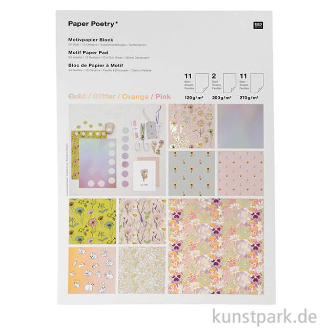 Artikelbild 1 des Artikels “Motivpapier Block - Futschikato, Flower Power, 24 Blatt “