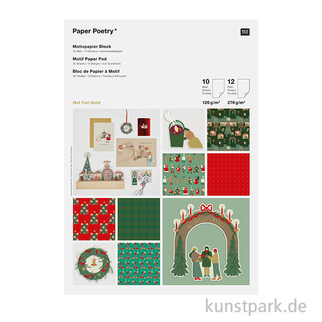 Artikelbild 1 des Artikels “Motivpapier Block - Weihnachtsmarkt, 22 Blatt “