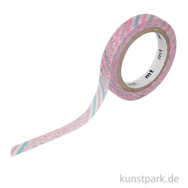 Artikelbild 1 des Artikels “MT Masking Tape Pink Flower Stripe, 7 mm, 7 m Rolle “