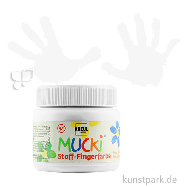 Artikelbild 1 des Artikels “MUCKI Fingerfarbe Textil - pastose Farbe für Stoffe, 150 ml Einzelfarbe | Weiß“