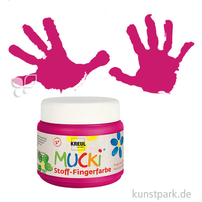 Artikelbild 1 des Artikels “MUCKI Fingerfarbe Textil - pastose Farbe für Stoffe, 150 ml Einzelfarbe | Pink“