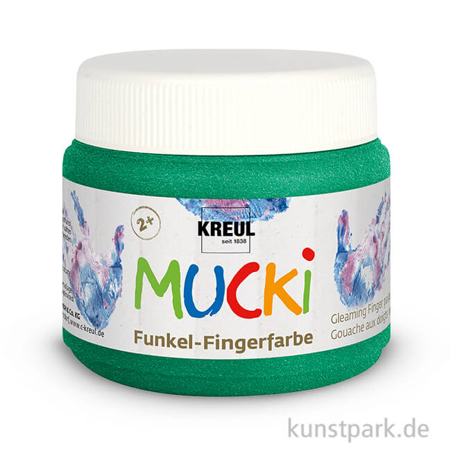 Artikelbild 1 des Artikels “MUCKI Funkel-Fingerfarbe 150 ml Einzelfarbe | Smaragd-Grün“