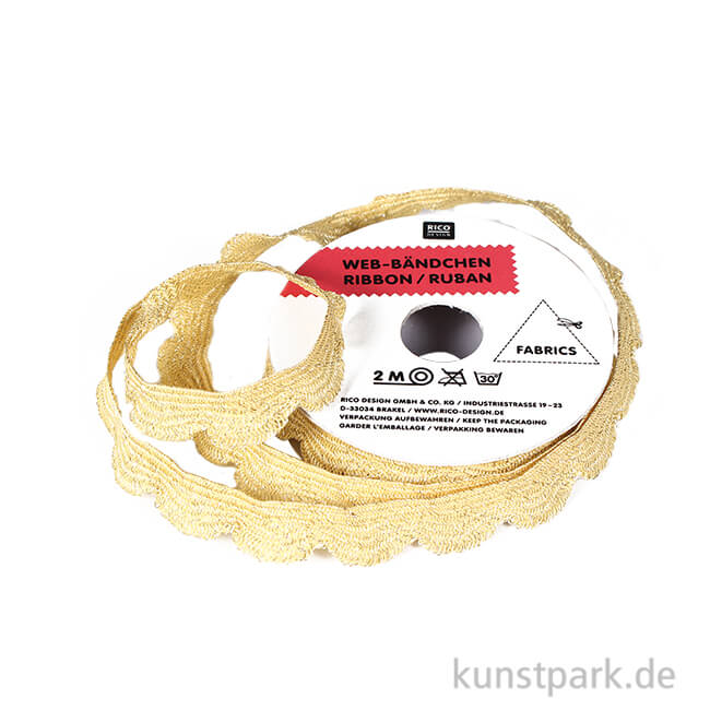 Artikelbild 1 des Artikels “Muschelsaumen - Gold Glitzer, 2 m “