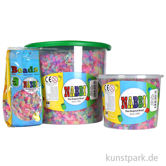 Artikelbild 1 des Artikels “NABBI Bügelperlen - Glitter Farben, 5x5 mm “
