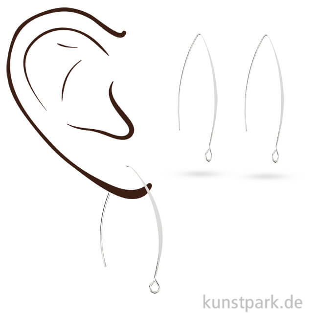 Artikelbild 1 des Artikels “Ohrhaken versilbert 42 mm, 4 Stück “