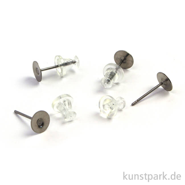 Artikelbild 1 des Artikels “Ohrstecker mit Platte und Clutch, 6mm, 4 Stück “