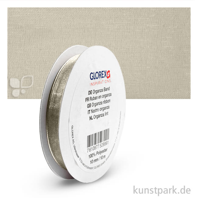 Artikelbild 1 des Artikels “Organza-Band - 10 mm Breite - 10 m Länge Einzelfarbe | Creme“