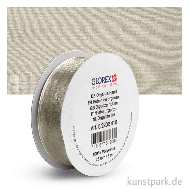 Artikelbild 1 des Artikels “Organza-Band - 25 mm Breite - 5 m Länge Einzelfarbe | Creme“