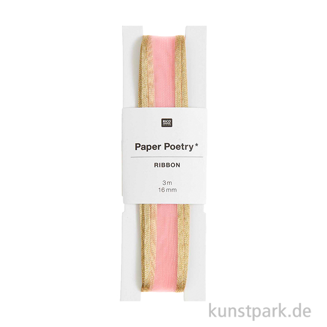 Artikelbild 1 des Artikels “Organzaband - Rosa Gold, 16 mm x 3 Meter “