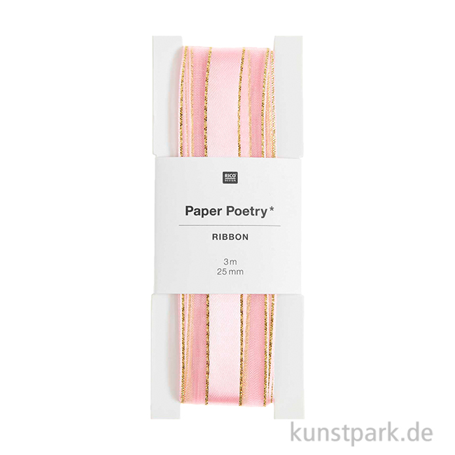 Artikelbild 1 des Artikels “Organzaband - Rosa Gold, 25 mm x 3 Meter “