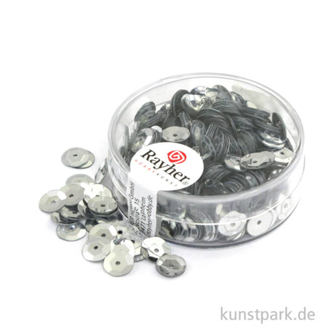 Artikelbild 1 des Artikels “Pailletten Gewölbt - 6 mm - 6 g Dose Farbe | Silber“