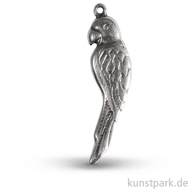 Artikelbild 1 des Artikels “Papagei Metall-Anhänger mit Öse - Silber, 35 mm, 1 Stück “